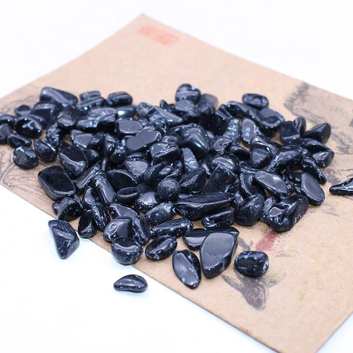 Erliway 100g Natural Black Tourmaline Tumbled Chips Stones,7-9mm Polished Healing Crystal Chips, Irregular Shaped Healing Crushed Crystal Stone, Healing Reiki Crystal Jewelry Making Home Decor