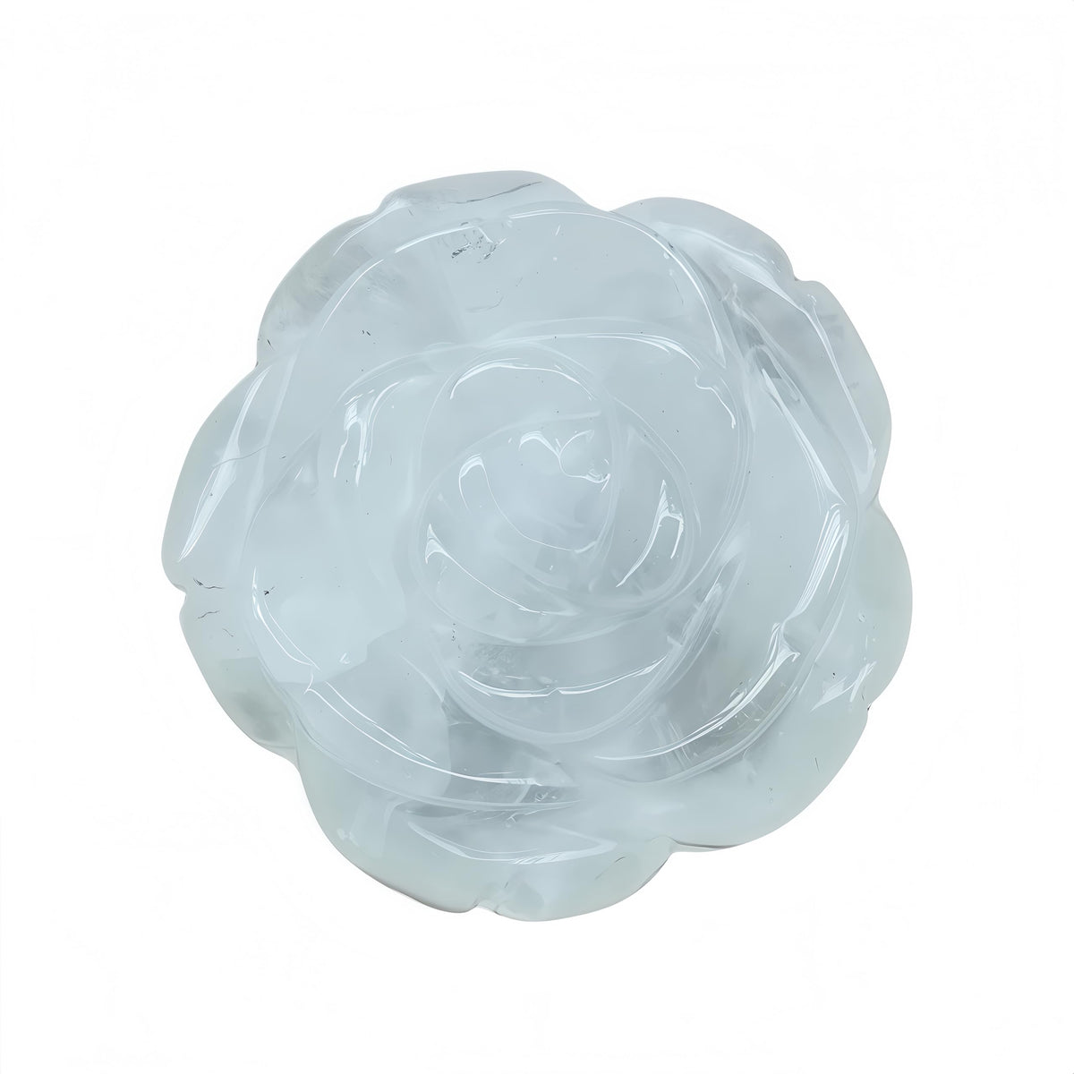 Sunshcat Natural Rock Quartz Crystal Rose Pendant,Three Dimensional Carved Healing Meditation Jewelry Crystals and Healing Stone Figurine,Suitable for DIY Jewelry Making and Valentine's Day Gift