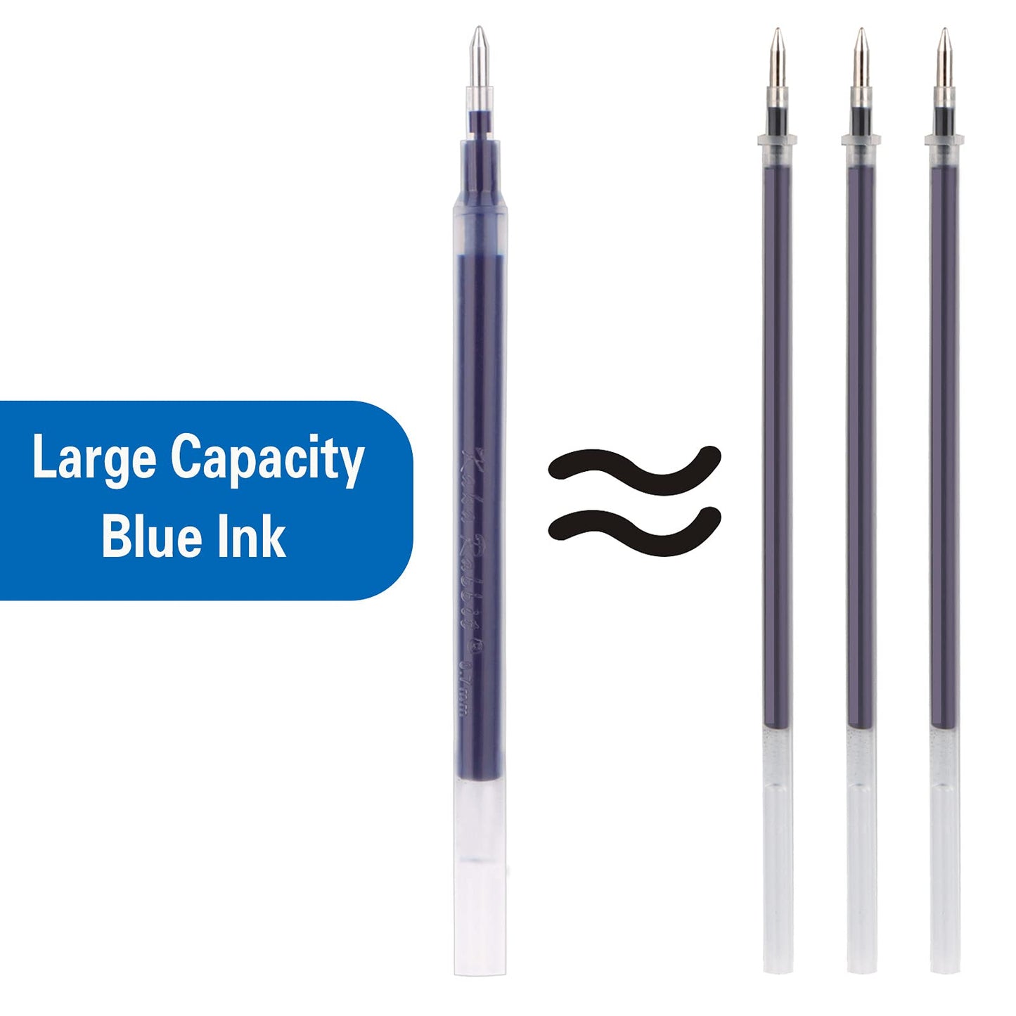 KAKA RABBIT Gel Ink Rollerball Stylus Pen - 18 Pack,0.5mm Fine Point,2 in 1 Capacitive Stylus Pen,Large Capacity Blue Ink,Writing Smoothly for Office,Business,Gift,Metal Silver Clip