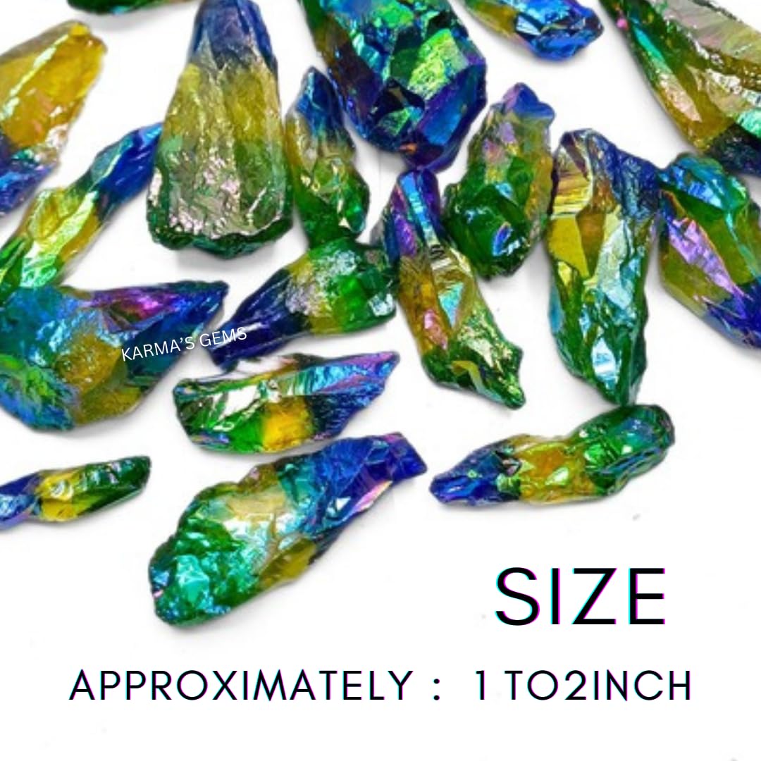 Crystals, Rocks, Jade, Crystals and Healing Stones, Witchcraft Supplies, Healing Crystals, Stones, Healing Stones, Rock Collection, Agate, Raw Stones (Green-Yellow-Tanzine Aura Quartz, 2 Pcs)