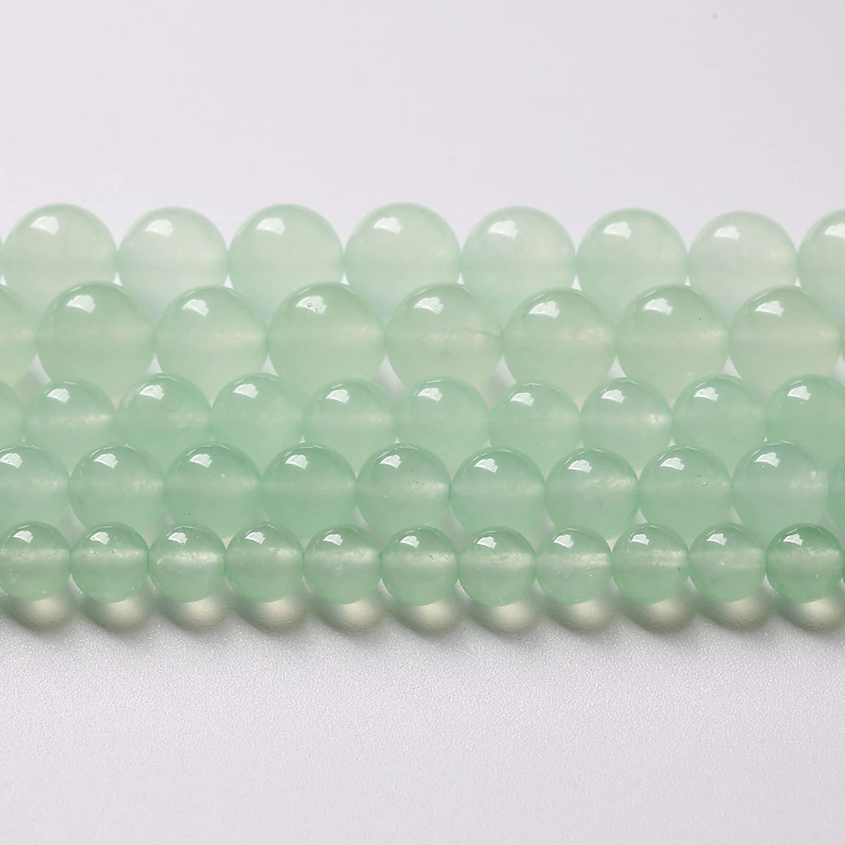 6mm 60pcs Natural Green Jade Chalcedony Beads Energy Healing Power Stone Beads for Jewelry Making Round Loose Beads DIY Bracelet 15" (Green Jade, 6mm)