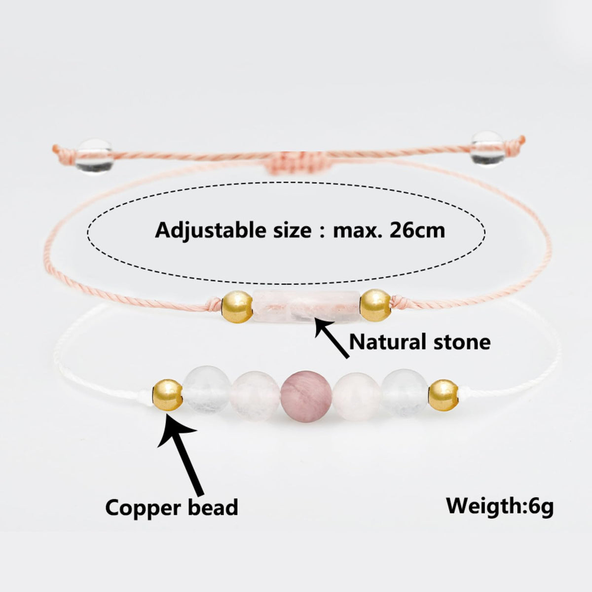 IQIC Handmade Fertility & Pregnancy Bracelet with Natural Rose Quartz, Aquamarine & Moonstone, Healing Crystal Bracelet for Pregnant Women, Comes with Blessing Card for Safe Delivery & New Beginnings