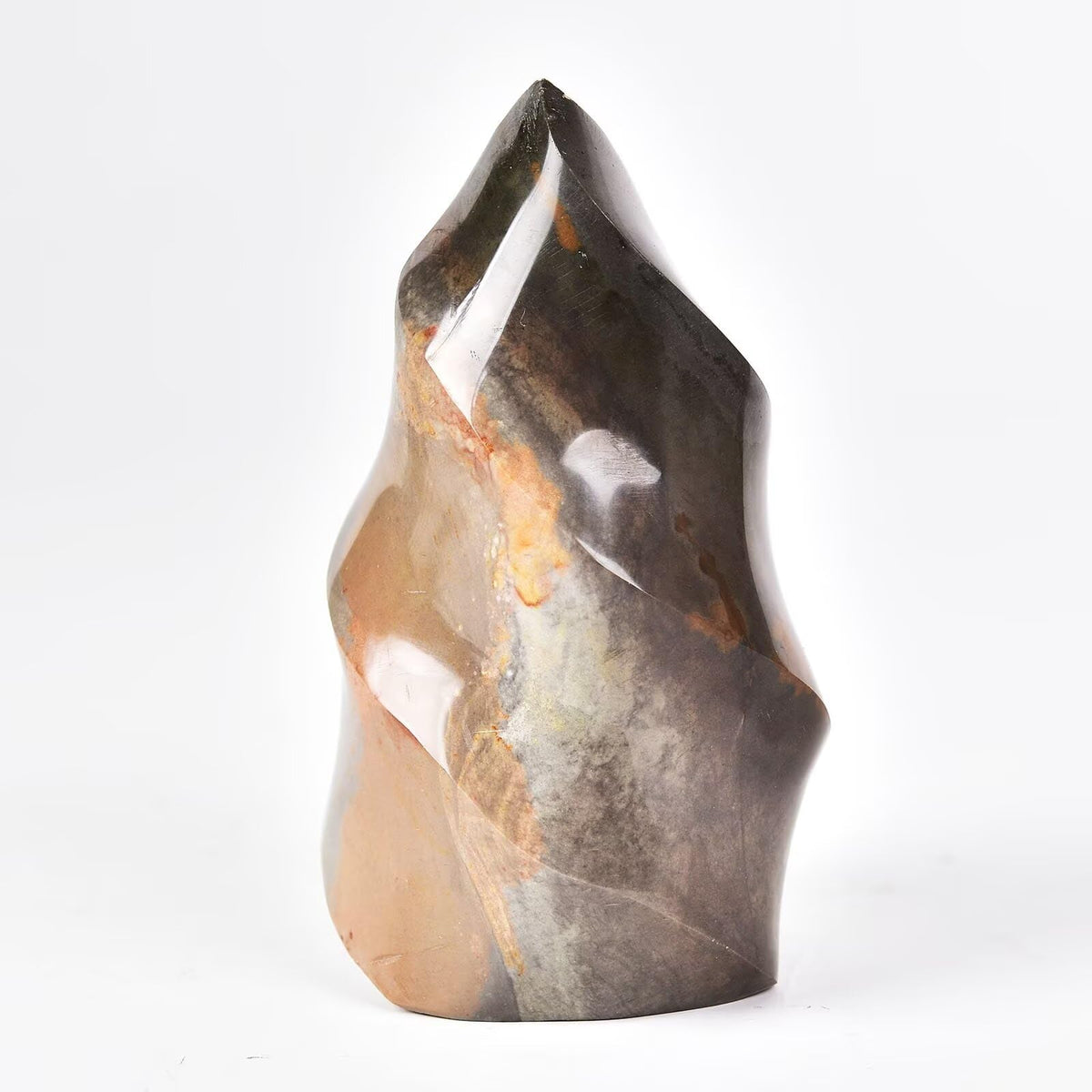 AMOYSTONE Polychrome Jasper Flame Shaped Stone Towers Obelisk Natural Healing Crystal Quartz Reiki Energy Decoration Home Office 1.0 Pound