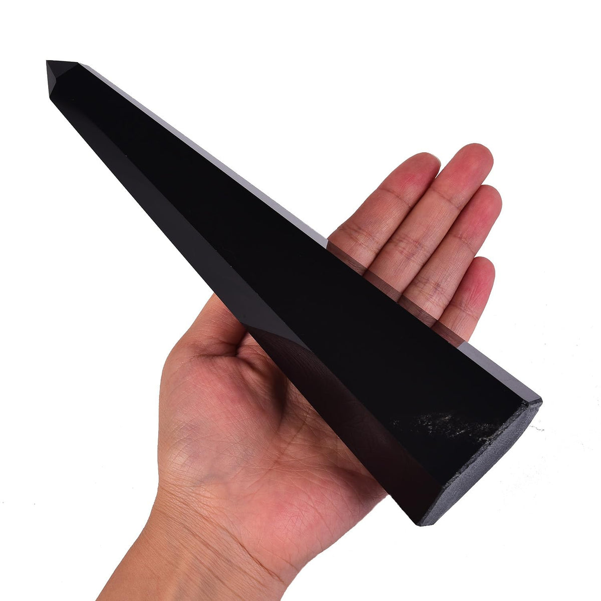 SMOHEAL Black Obsidian Large Crystal Tower Natural Healing Crystal Point Wand Obelisk for Reiki Meditation Crystal Grid Decoration 1-1.5 LBS