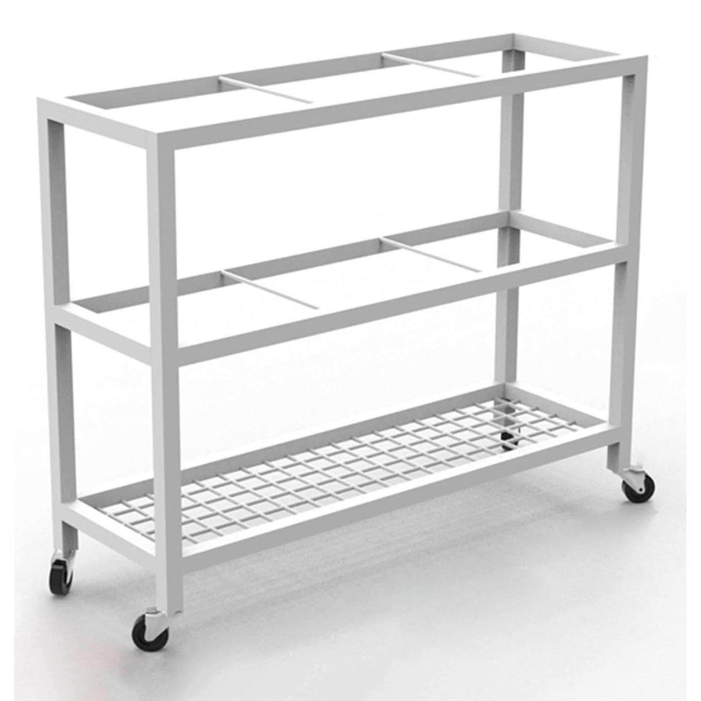 GAZOGJ Metal Gym Equipment Storage Rack with Wheels, Organizer for Yoga Mat, Block, Foam Roller, Resistance Band, Dumbbell, Kettlebell, Space-Saving Home Workout Solut,White