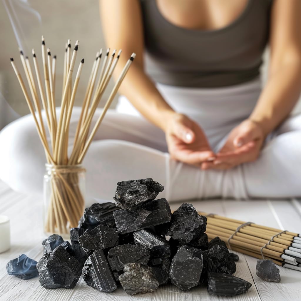 2 lb Black Tourmaline Bulk Raw Crystals and Healing Stones for Tumbling, Wire Wrapping, Wicca Reiki,Meditation