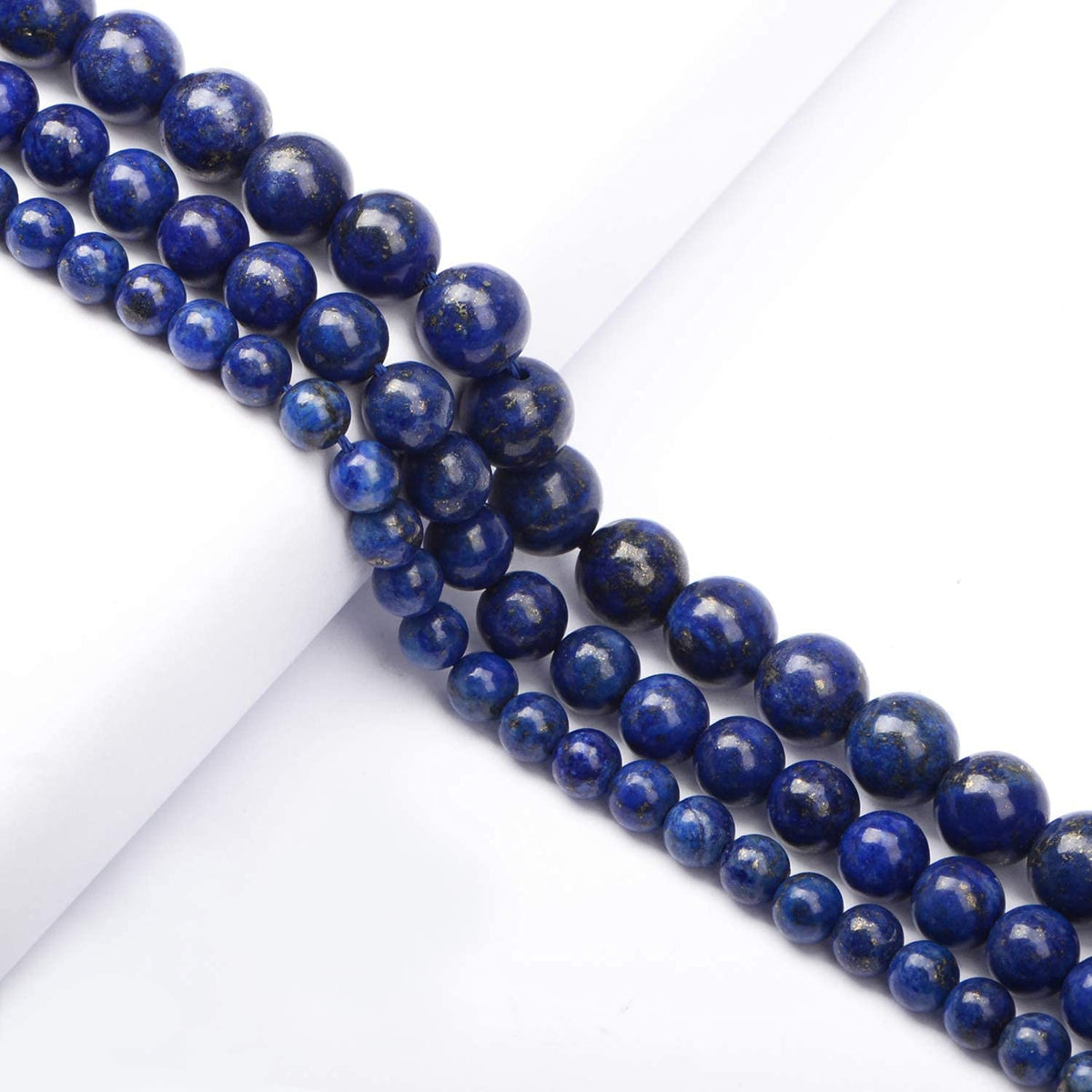 AD Beads Natural Gemstone Round Loose Beads 15" for Bracelet Necklace Earrings Jwelery Making Crafts DIY (10mm, Blue Lapis)