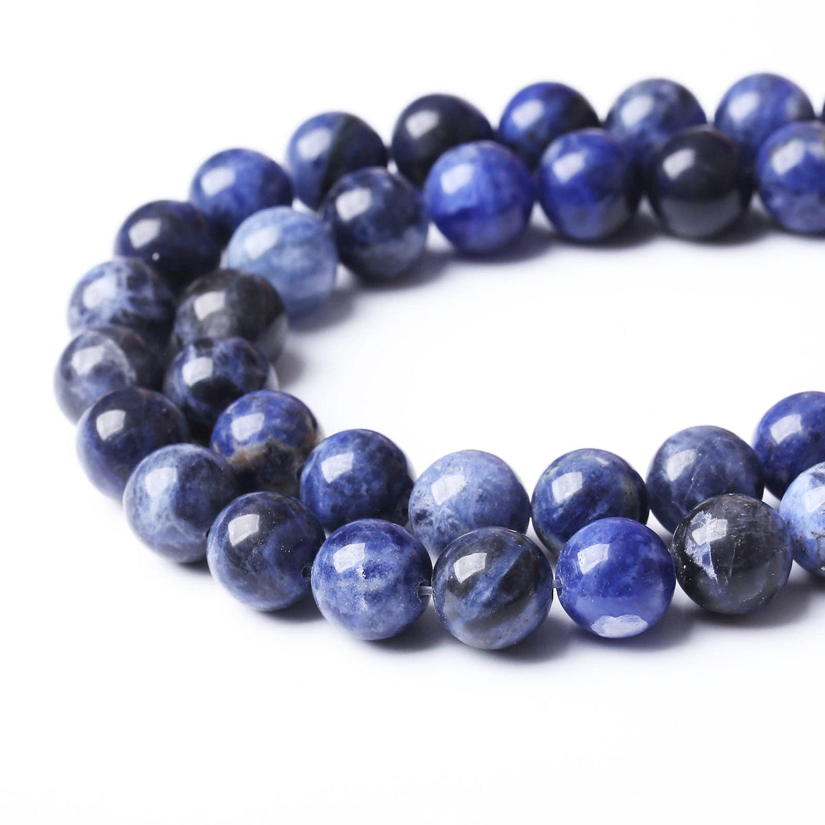 32PCS 12MM Natural Bule Sodalite Stone Beads Energy Healing Beads for DIY Jewelry Bracelet Necklace Making for Jewelry Making15Inch