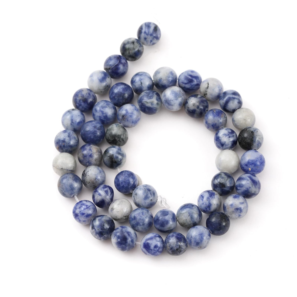 8mm 45pcs DIY Natural White Sodalite Stone Beads Round Healing Crystal Gemstone Loose Beads for Jewelry Making Handmade Bracelet Necklace