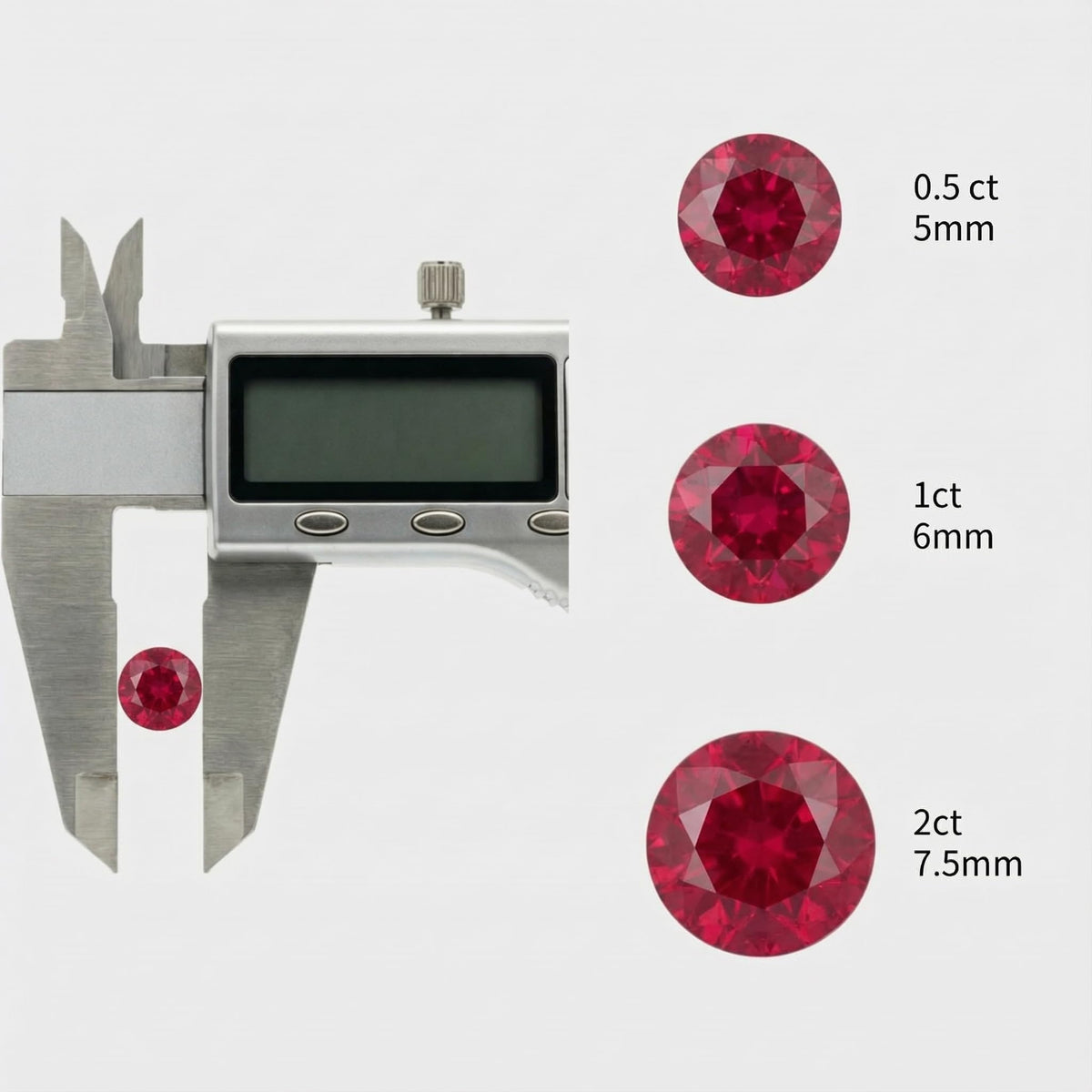 AGL Certified Lab Grown Ruby, Brilliant Cut Loose Stone, for Fine Jewelry Making, 1.0 Carat (6mm)