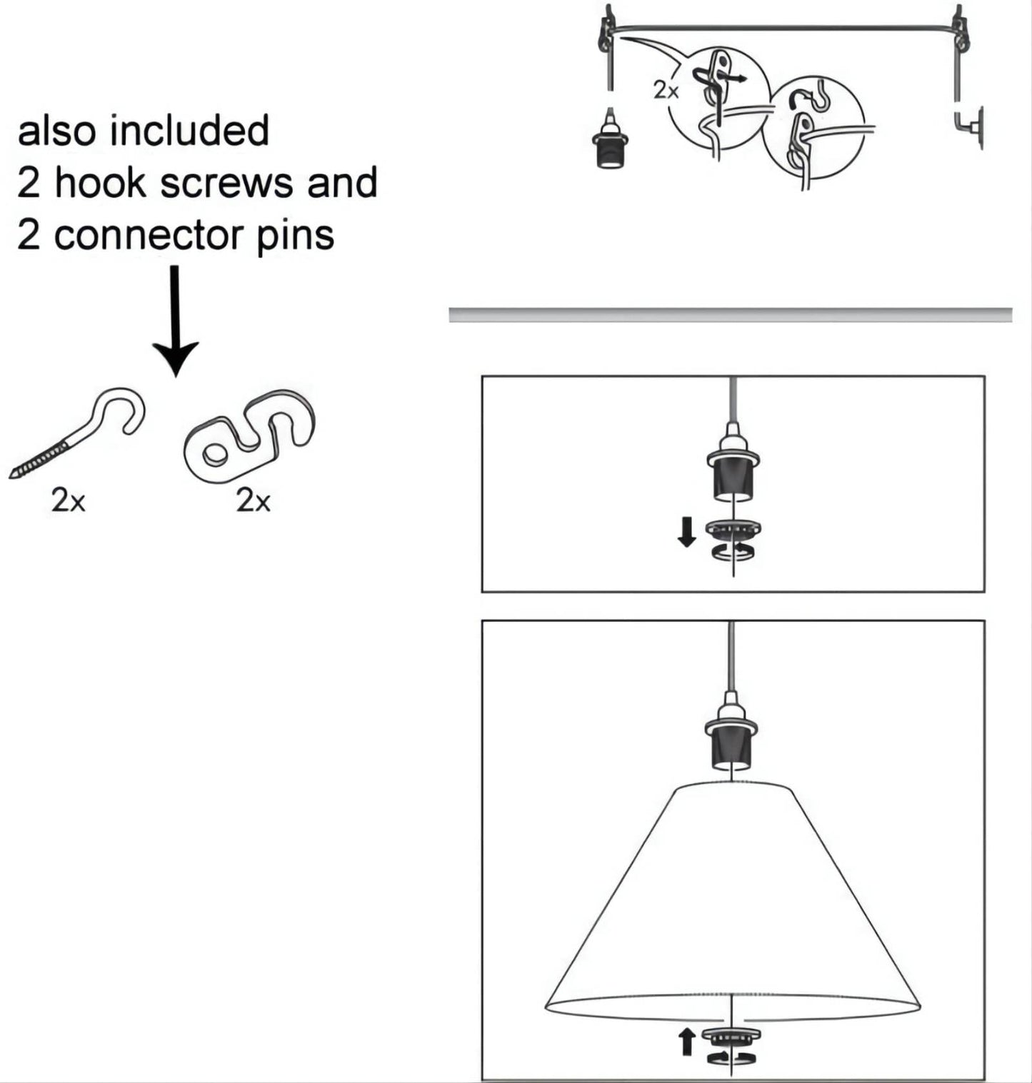 Dimmable Plug in Pendant Light Cord with Dimmer Switch, 15 Ft Hanging Lamp Cord Kit with E26/E27Socket Swag Light with Hooks for DIY Lantern Lampshade White (Incandescent Bulb Only)