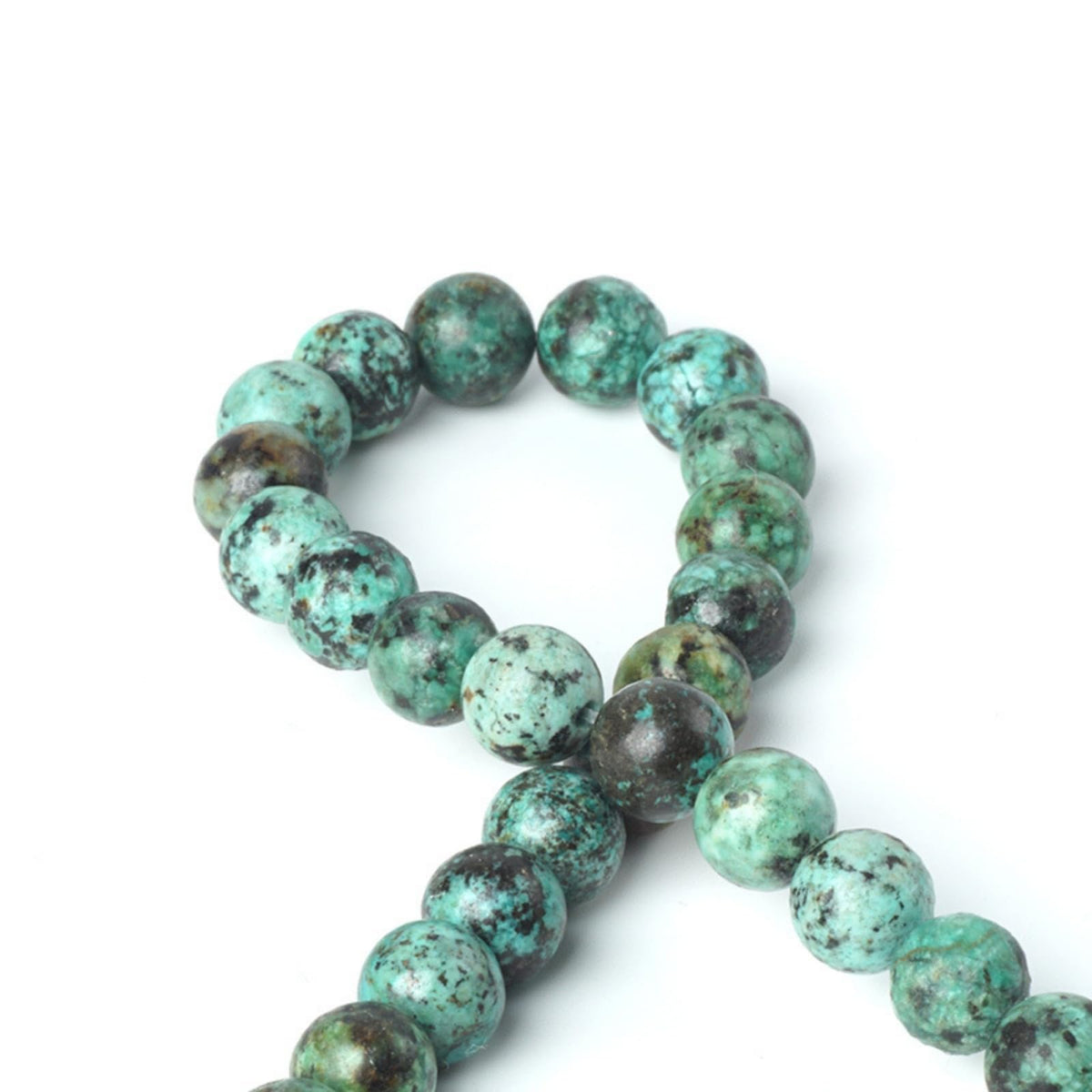 100Pcs Natural Stone 6mm African Turquoise Round Loose Gemstone Energy Healing Beads Hole Size 1mm DIY Smooth Beads for Bracelet Necklace Earrings Jewelry Making