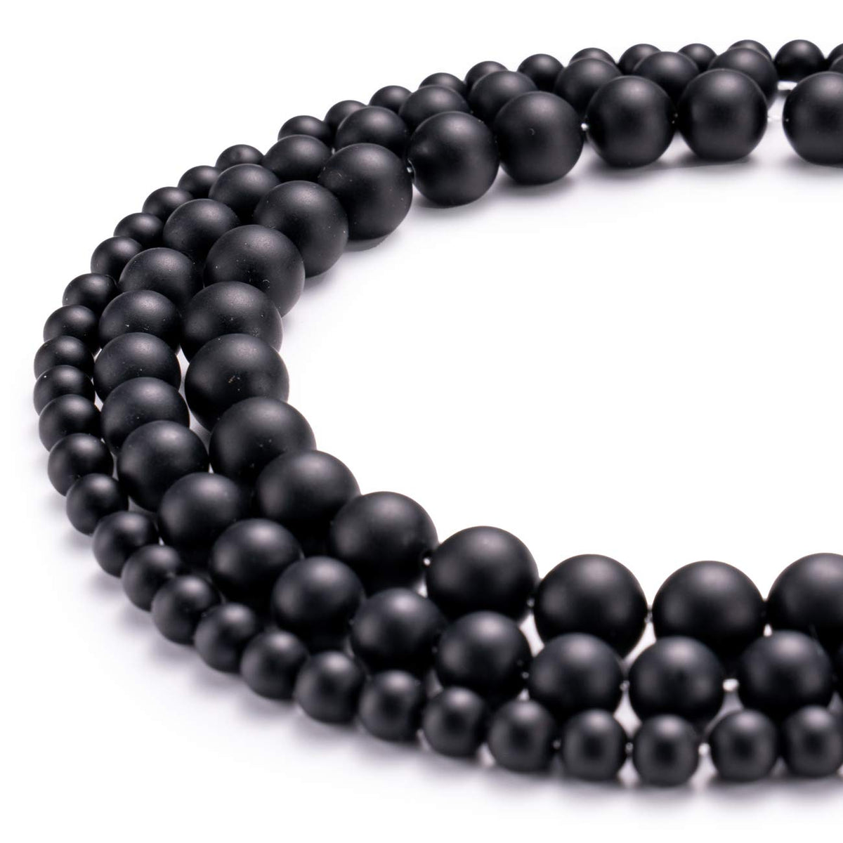 BEADIA Matte Black Onyx Natural Stone Round Loose Semi Gemstone Beads for Jewelry Making 10MM 38PCS