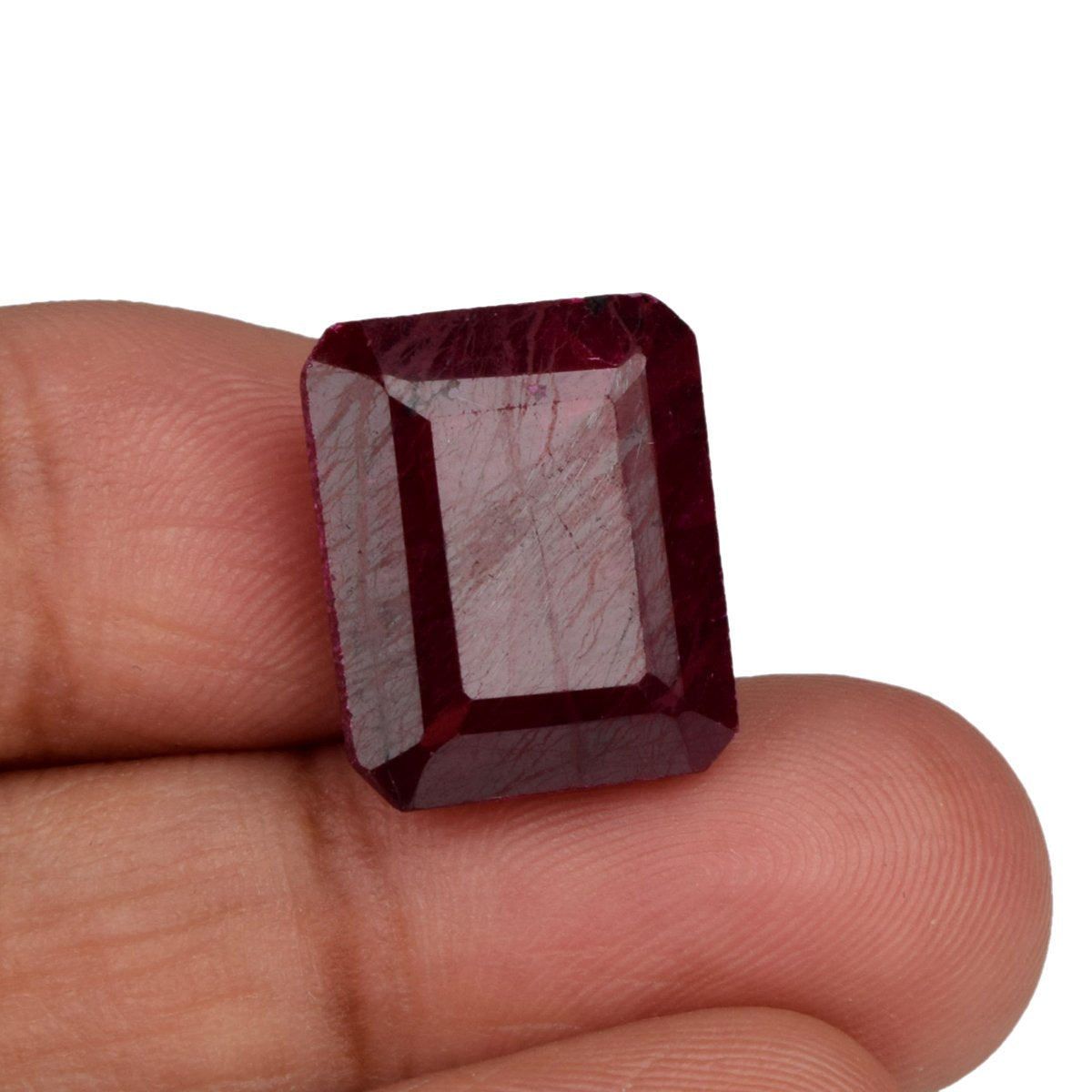 15.00 Carat. Egl Certified Red Ruby Emerald Shape Loose Gemstone - Natural Gem for Jewelry Making Uses AQ-727