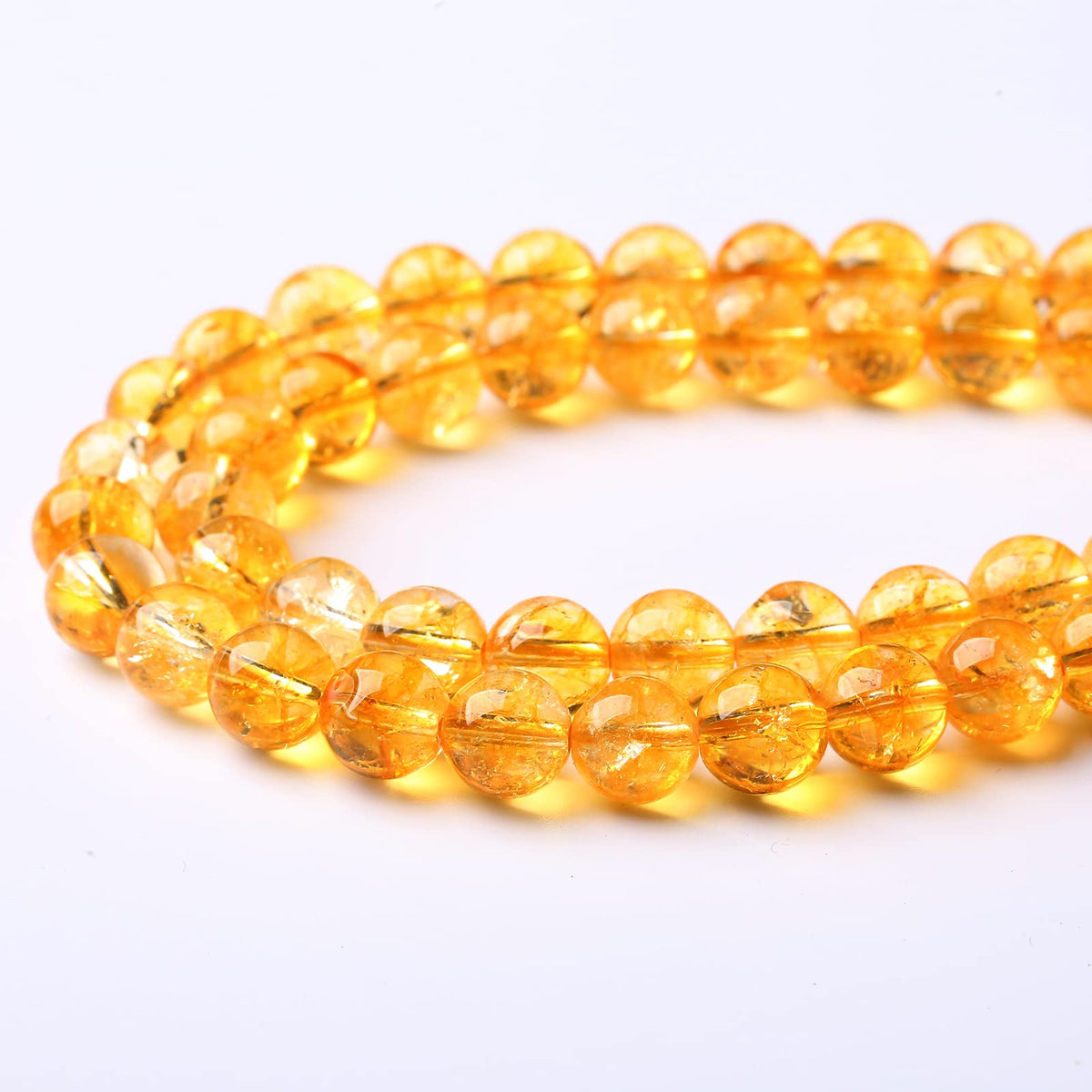 35PCS 10MM Beads Natural Citrine Stone Round Loose Beads Gemstones for Jewelry Making DIY 15Inches Gemstones for Jewelry Making DIY 15Inches