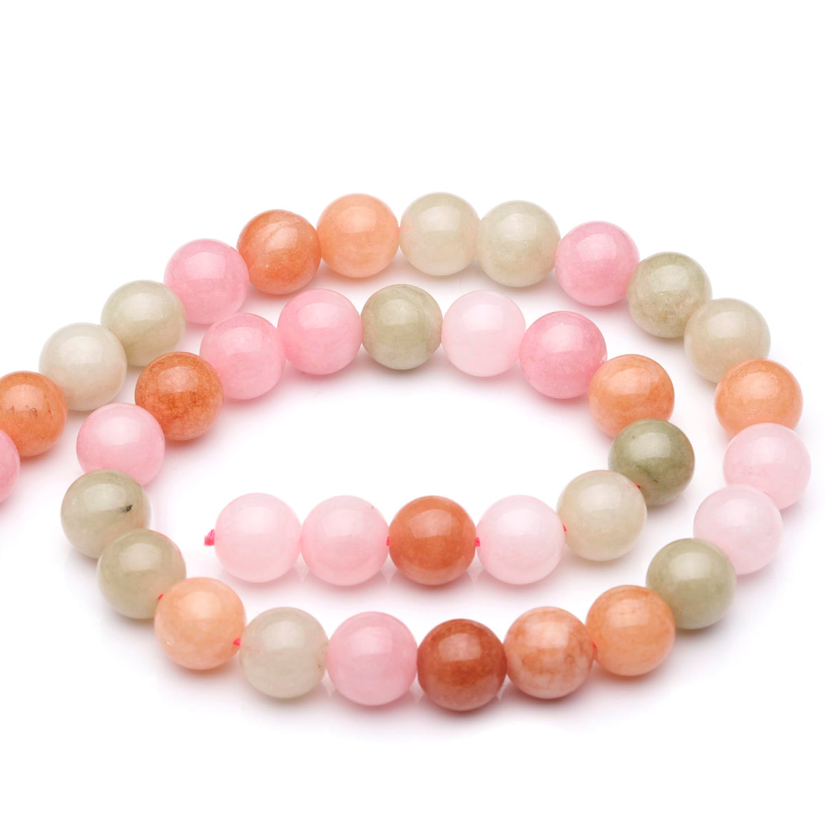 Youngbling Natural Gemstone Beads for Jewelry Making,6mm Colorful Flower Jade Polished Round Smooth Stone Beads for Bracelet Necklace 15 Inch(Colorful Flower Jade,6mm)