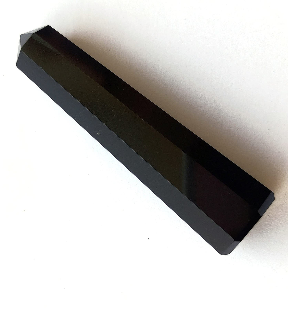 WholesaleGemShop 70 mm (3 Inch) Black Obsidian Gemstones Obelisk Tower Jumbo Facet Aura Rock Crystal Natural Polished Earth Wand Spirit
