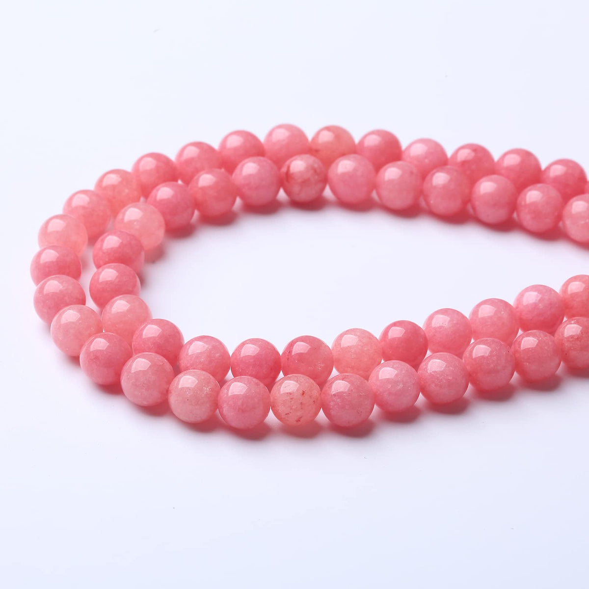 90pcs 4mm Natural Pink Jades Beads Rhodochrosite Chalcedony Round Beads for Jewelry Making DIY Bracelet Crystal Energy Healing Power Stone (4mm, Pink Chalcedony)