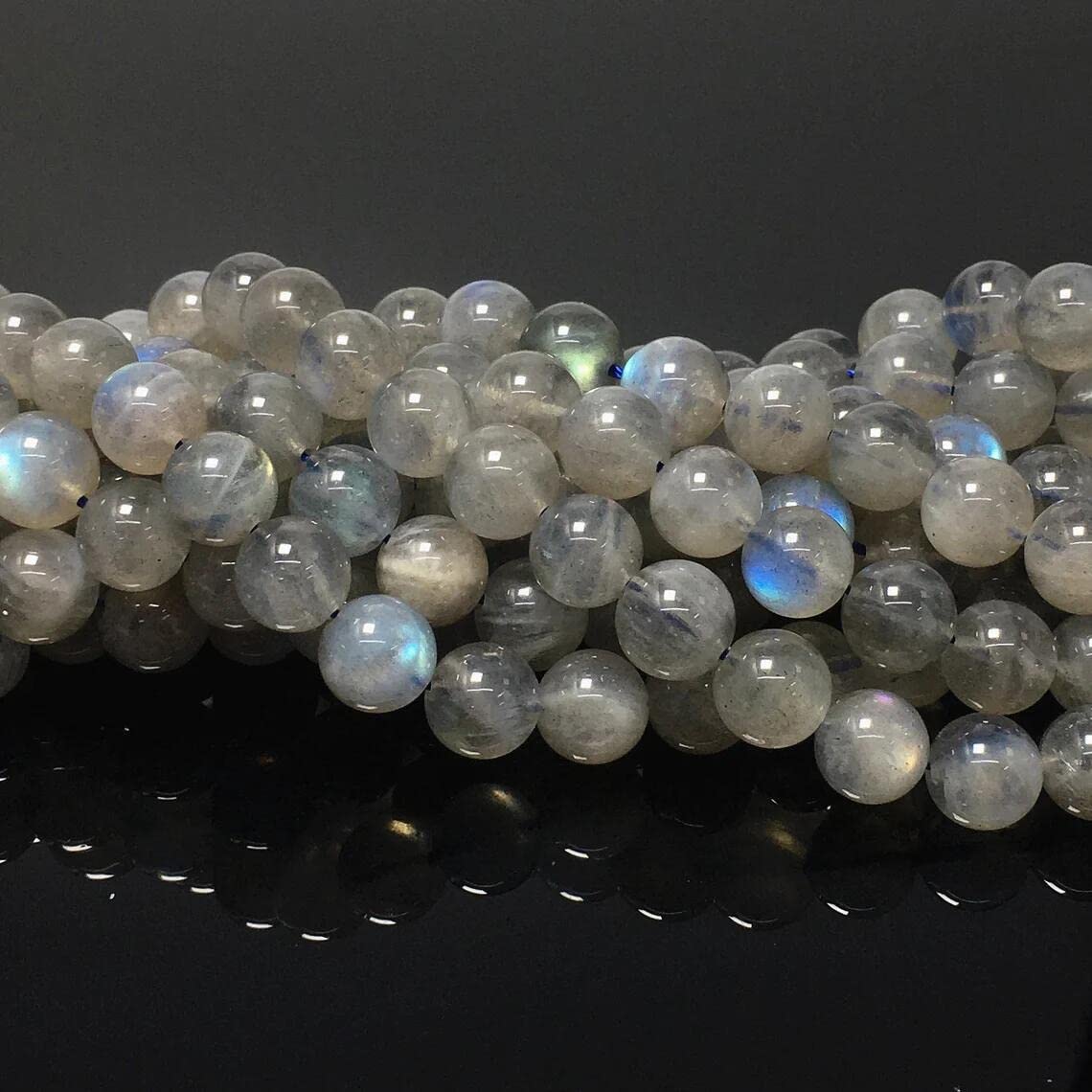 60pcs 6mm Labradorite Beads Natural Gemstone Beads Round Loose Beads for Jewelry Making