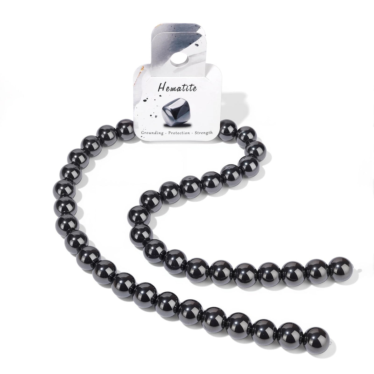 40pcs 10mm Natural Hematite Gemstone Beads Healing Crystal Round Loose Stone Beads for Jewelry Making, Crystal Stone Beads for Bracelets Necklace Earrings Making