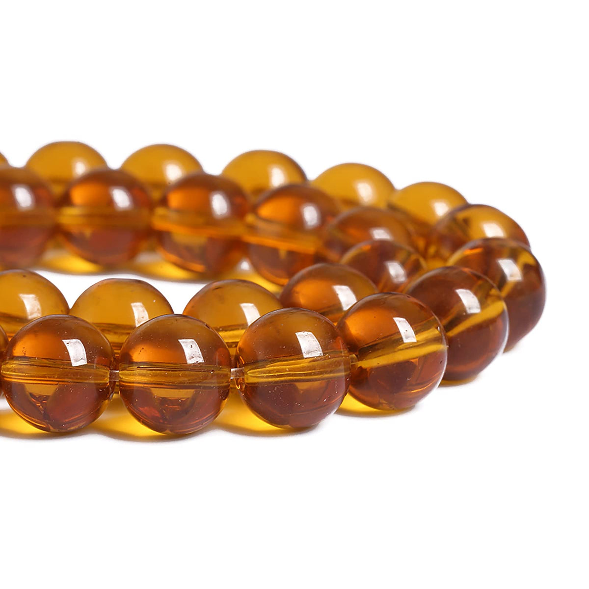 8MM 46PCS Amber Glass Spacer Loose Beads for Jewelry Making DIY Bracelet Necklace