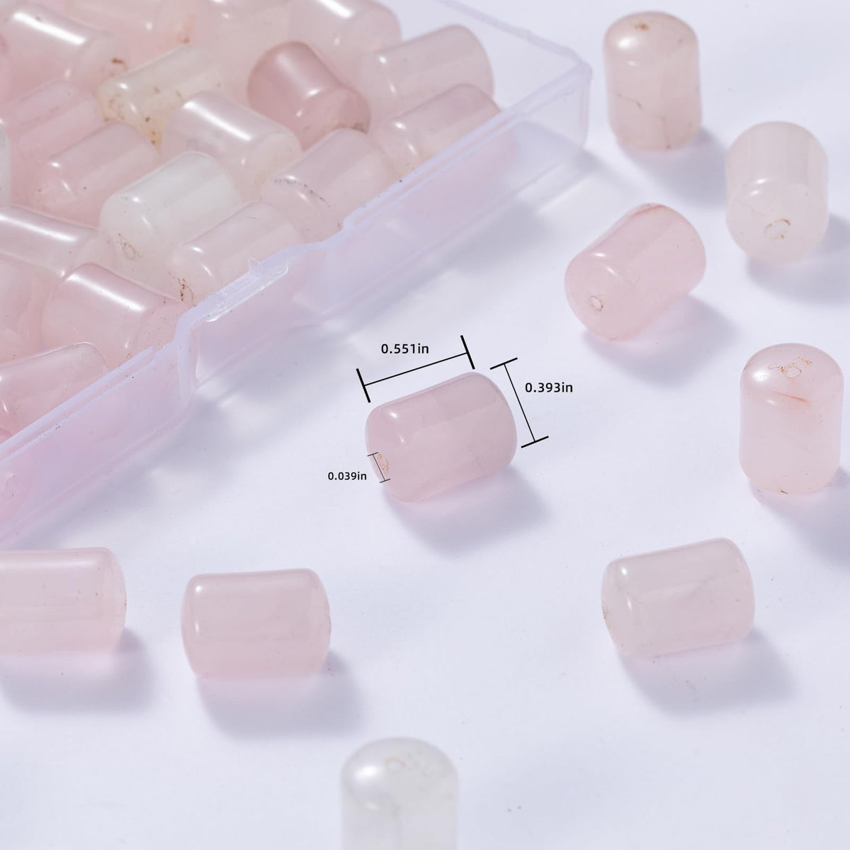 Natural Rose Quartz Crystal Cylinder Tube Beads 10x14mm 38cm/str Loose Semi Gemstone Stone Beads for Making Bracelets Necklace