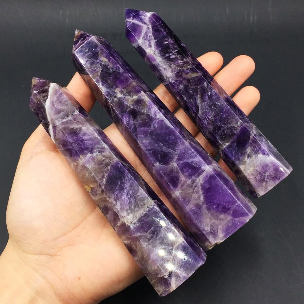 Amethyst Crystal Point Wand 5.9 Inch Natural Healing Crystal Wand for Reiki Chakra Balancing Meditation & Spiritual Energy Therapy(5.9inch Wand Amethyst)