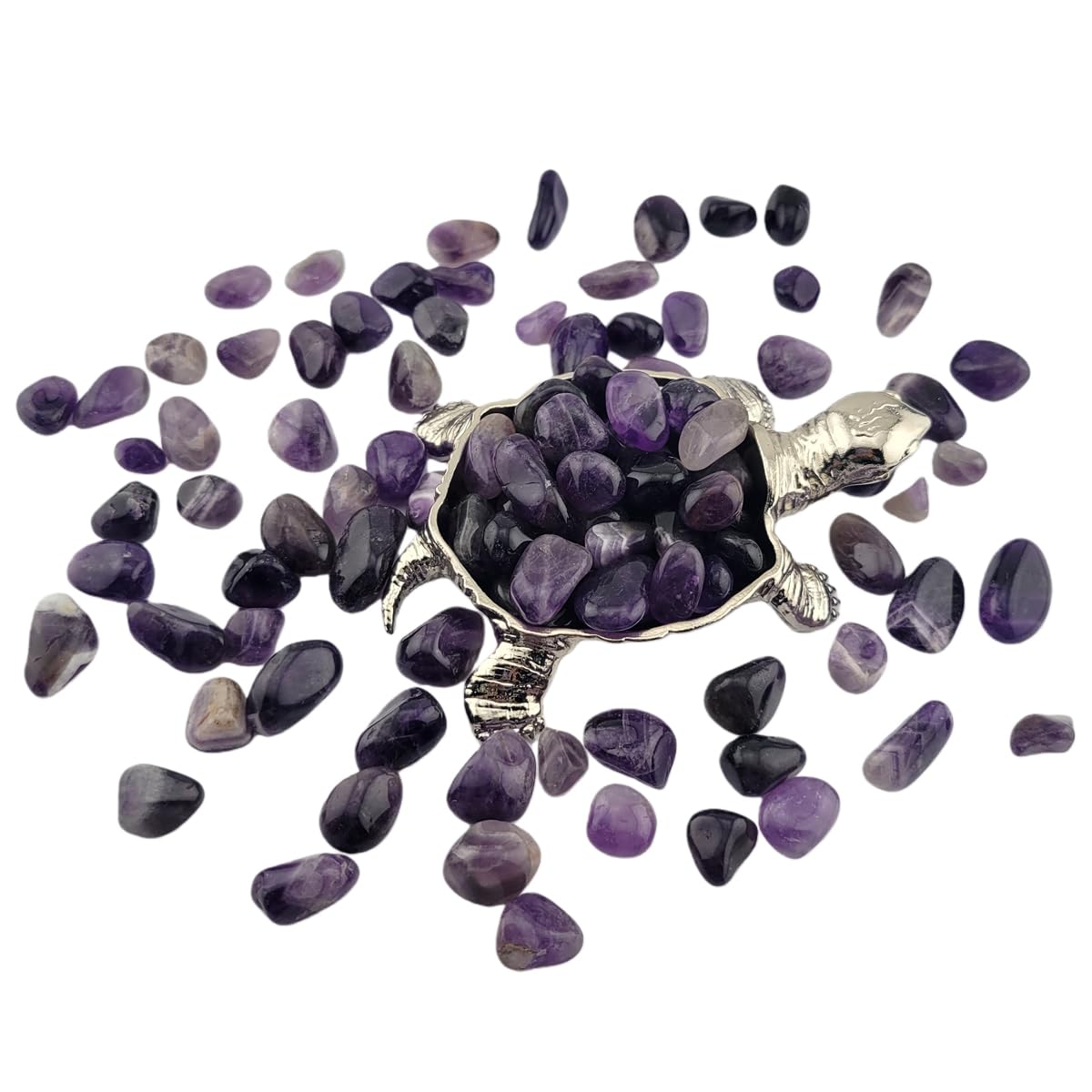 1,000 Carats Amethyst Handpicked Tumbled Stones Crystals Chips Bulk Pocket Stones for Healing, Reiki, Meditation, Witchcraft and Home Decorations (Amethyst)