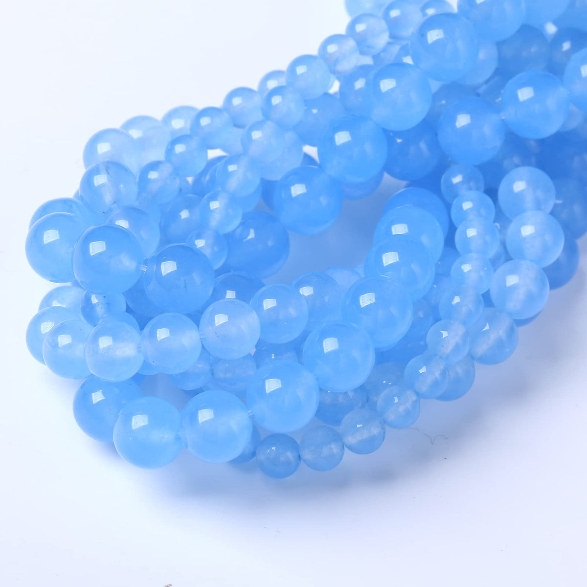 90PCS 4MM Aquamarine Chalcedony Stone Beads Natural Gemstone Bead Crystal Healing Energy Jewelry Making DIY 15 inches