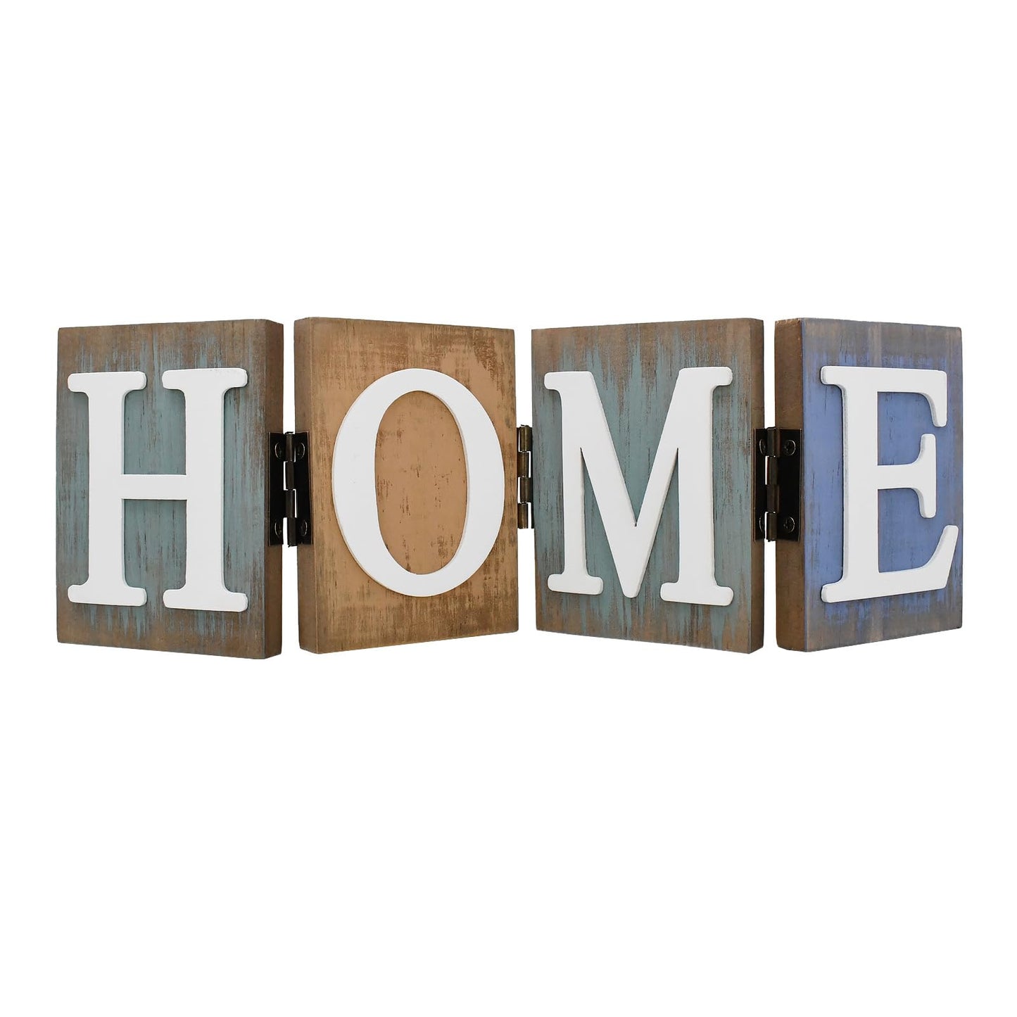 Linfevisi Wooden Home Sign Table Decor Wood Home Letters Sign Folding Rustic Wooden Word Signs for Living Room Kitchen Entryway Mantel Fireplace Shelf House Home Decoration 12.2X4 Inch