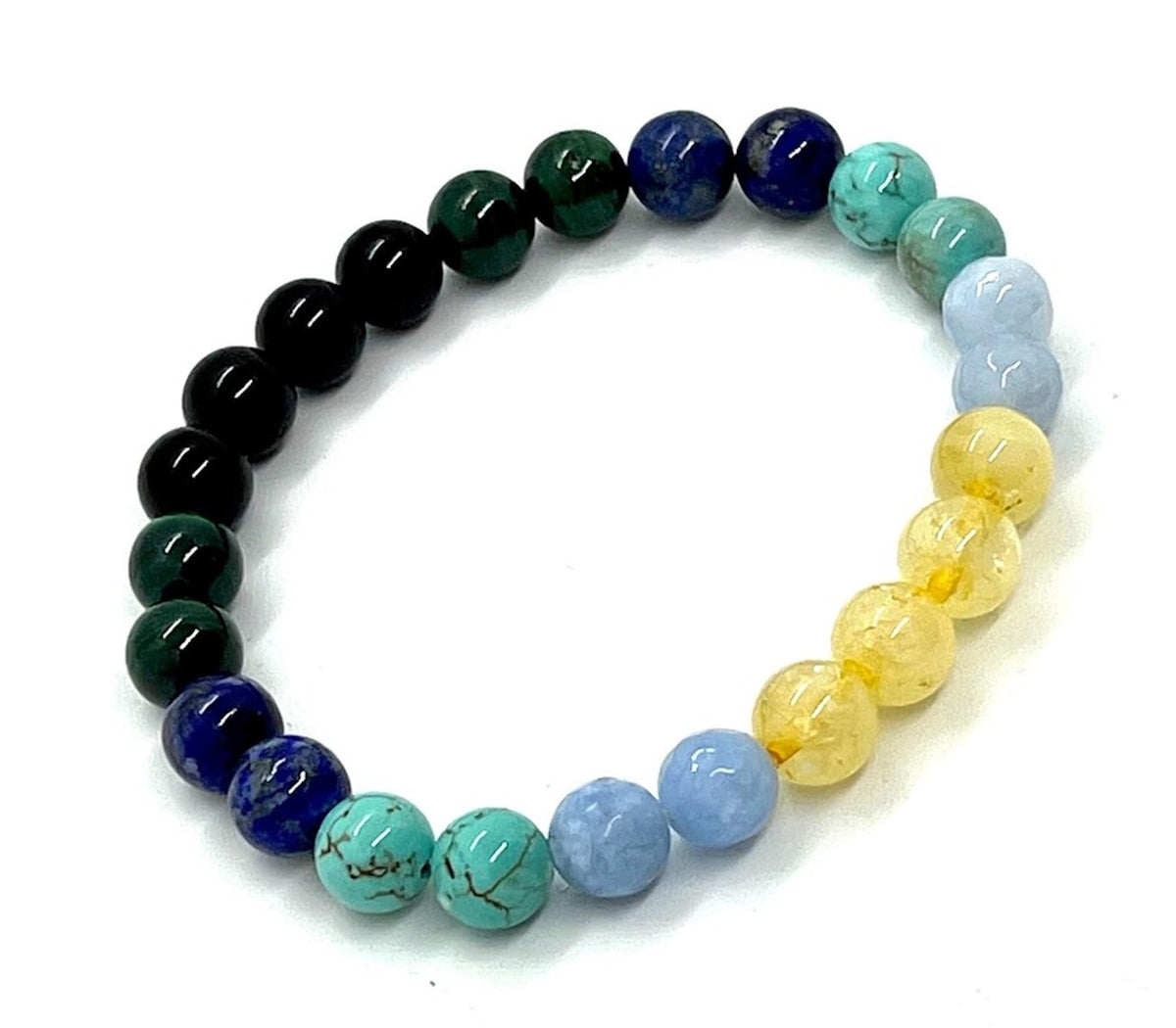 AWAKEN YOUR KUNDALINI Scorpio Birthstone Bracelet – 8mm Multi-Chakra Stretch Beads