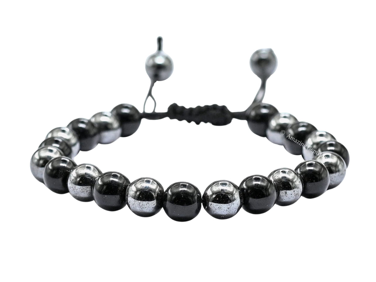 Amazing Gemstone Bracelet for Lymphatic Drainage - Black Obsidian Hematite Bracelet Set for Men Women Healing Calming Anxiety Stress Relief Gifts Pulseras Para Hombres Mujer Stocking Stuffers