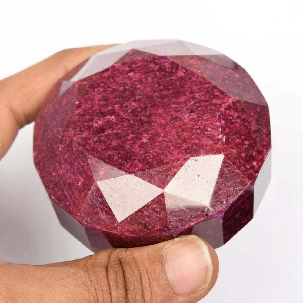GEMHUB AAA Grade Museum Szie Natural Red Ruby 2180.80 Ct Round Cut Huge Size Certified Collectible Ruby Gemstone AS-817