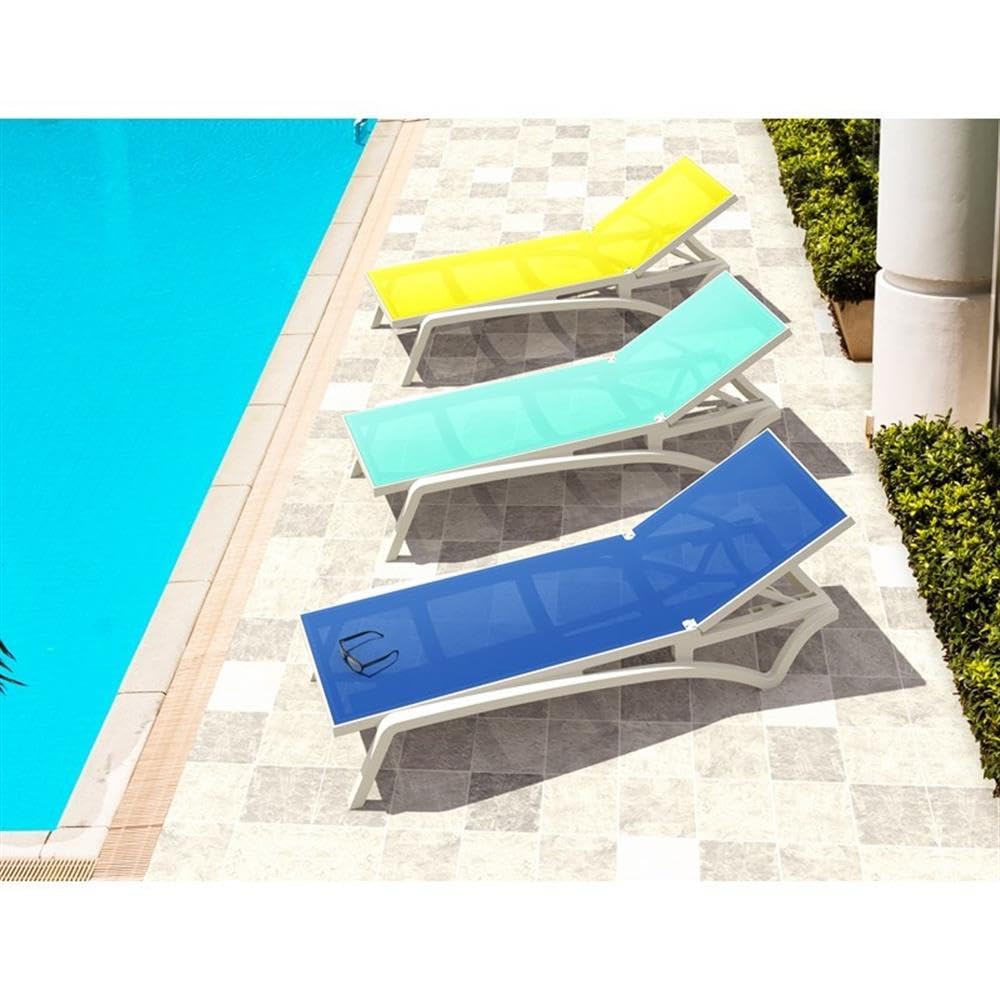 compamia pacific sling chaise lounge in white (set of 2)