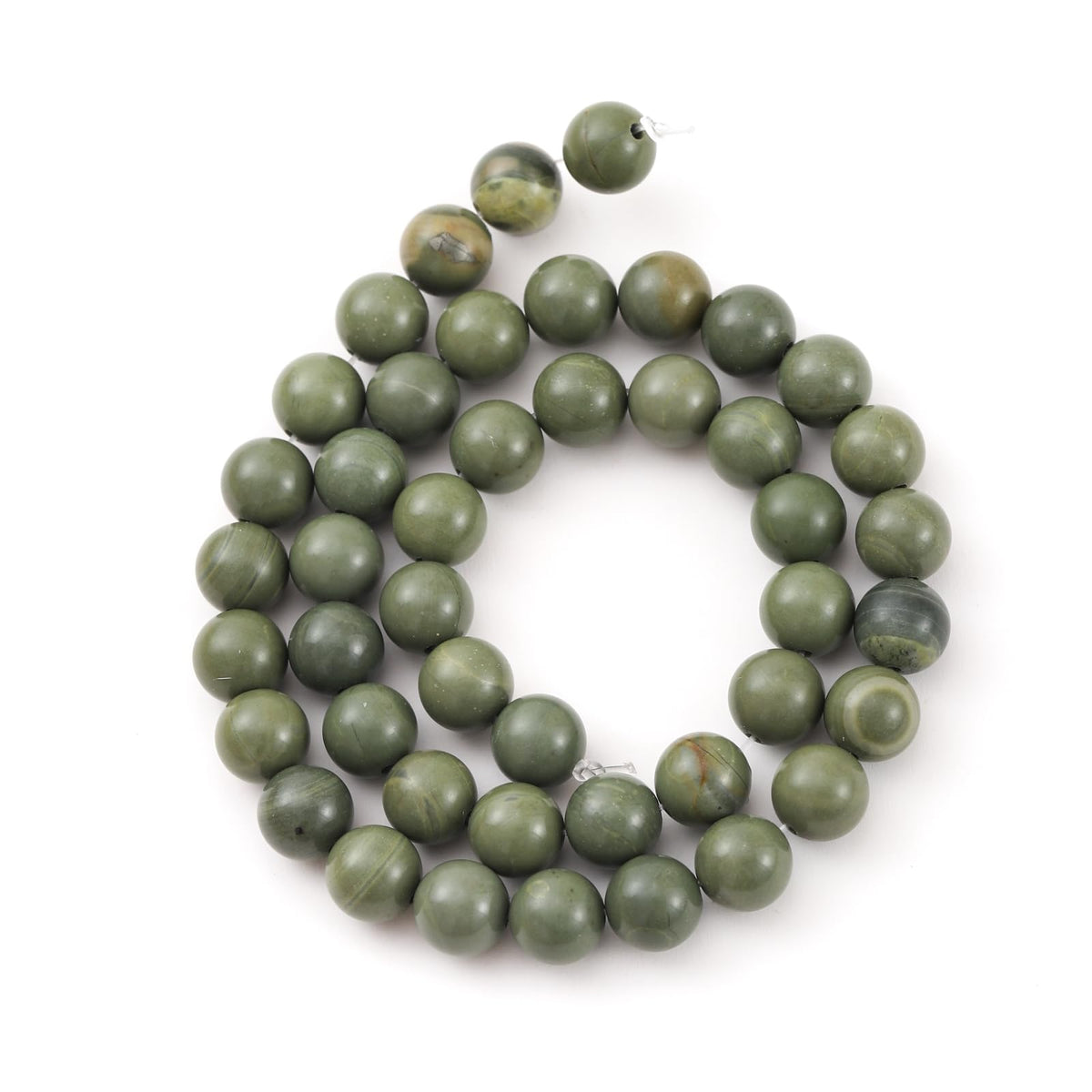6mm 60pcs DIY Natural Green Tea Stone Beads Round Healing Crystal Gemstone Loose Beads for Jewelry Making Handmade Bracelet Necklace