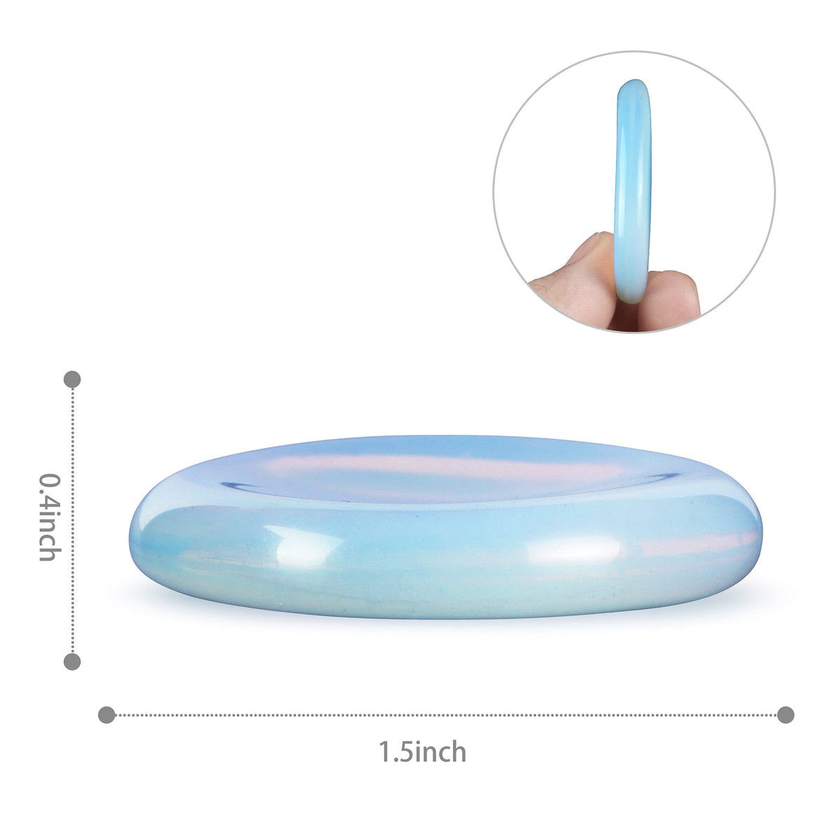 Artistone Opalite Crystal Thumb Worry Stone Hand Carved Healing Crystal Pocket Palm Stone for Anxiety Stress Relief, Meditation Reiki, Water Drop Shaped