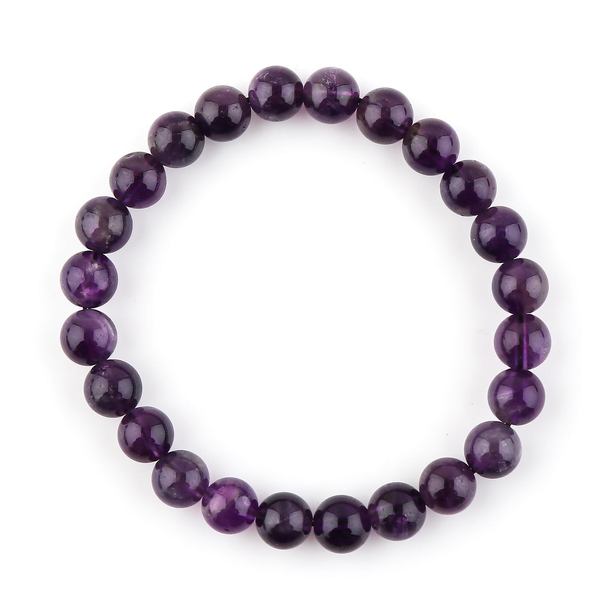 CRYSTALIS Purple Amethyst Bracelet for Boosting Protection-Spirituality and Good Fortune - 8mm Beaded Bracelet for Women Men Unisex - Elastic Adjustable Size