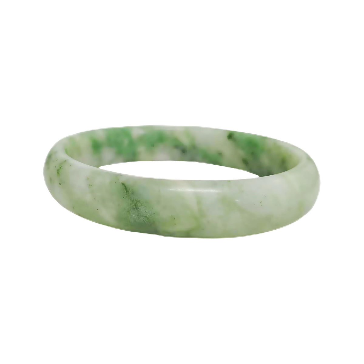 sunglnl Jade Bracelet For Women, Green Stone Bangle Natural Gradient Chinese Style Bracelets With Box Wealth Fortune Healing Protection Good Luck Jewelry Gift (White Green, 64mm/2.51in)
