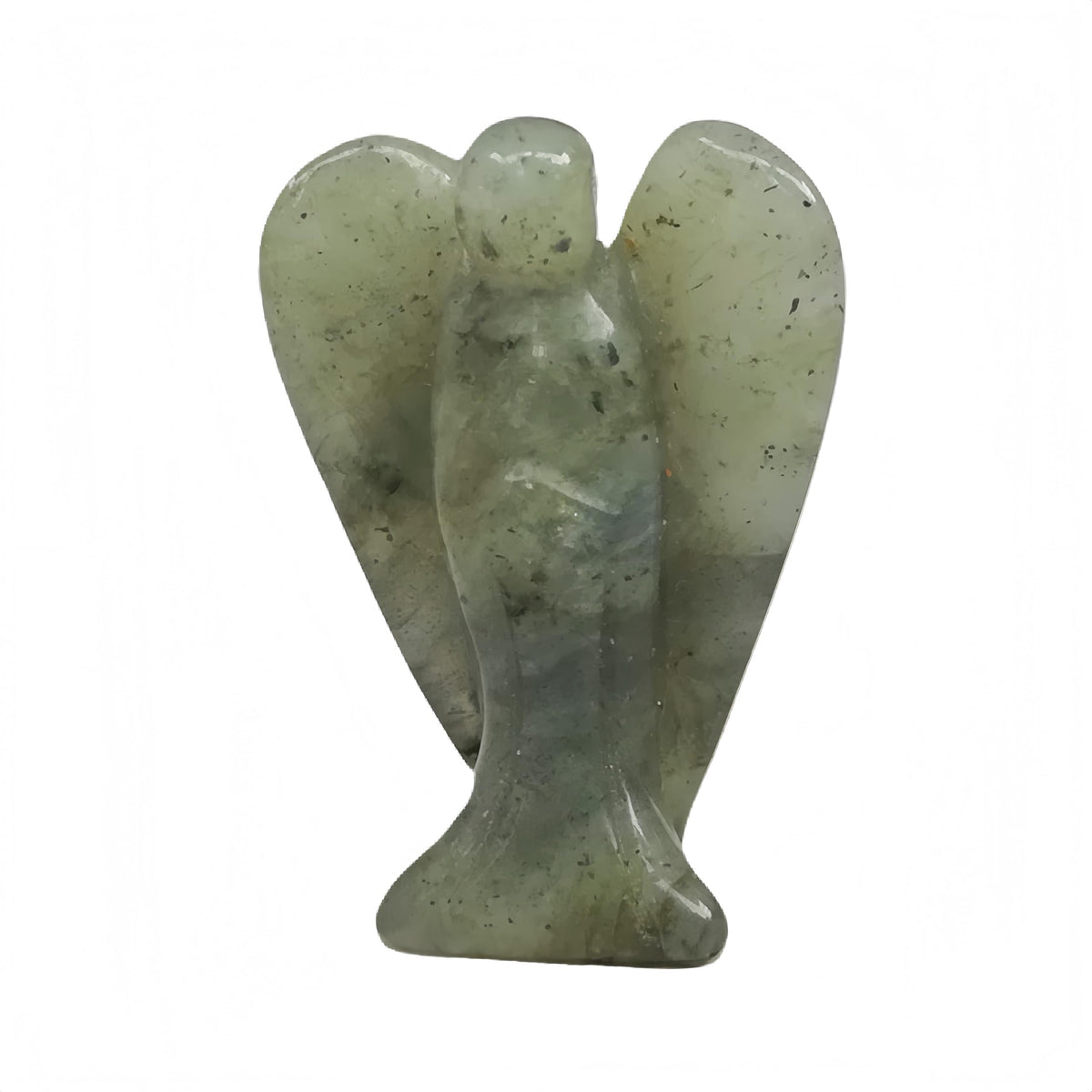 Afucats Natural Moonstone Healing Guardian Angel Indoor Decorative Stone,1.5 Inches Carving Pocket Palm Statue,Gift for Her Christmas Décor