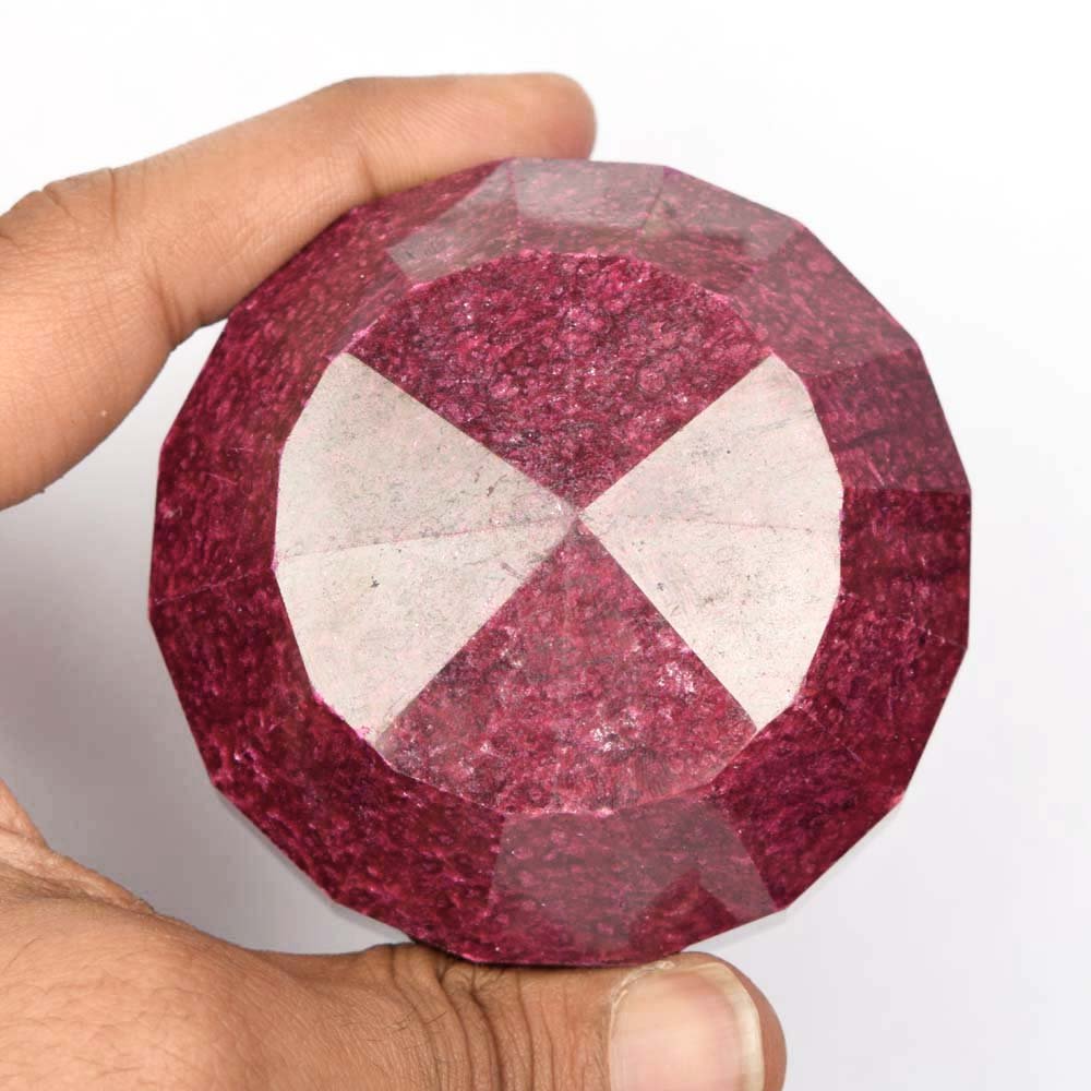 GEMHUB AAA Grade Museum Szie Natural Red Ruby 2180.80 Ct Round Cut Huge Size Certified Collectible Ruby Gemstone AS-817