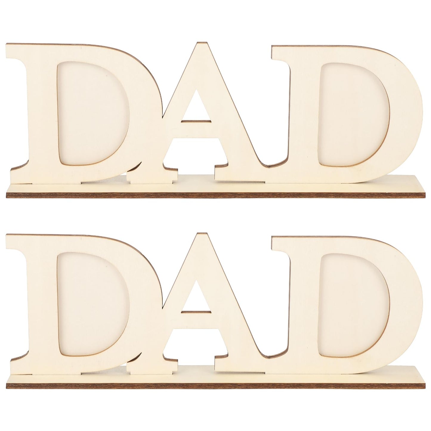 Wooden DAD Picture Frame to Paint DIY Blank Table Sign with Base,Dad Gifts from Daughter, Father's Day Farmhouse Table Centerpiece Decor Photo Frame Decor Christmas Thanksgiving Birthday Gift