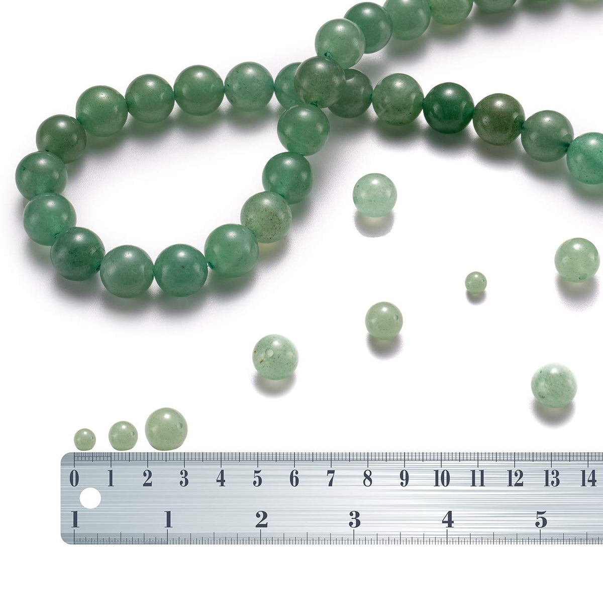 BEADIA Natural Green Aventurine Jade Stone Round Loose Semi Gemstone Beads for Jewelry Making 10MM 38PCS