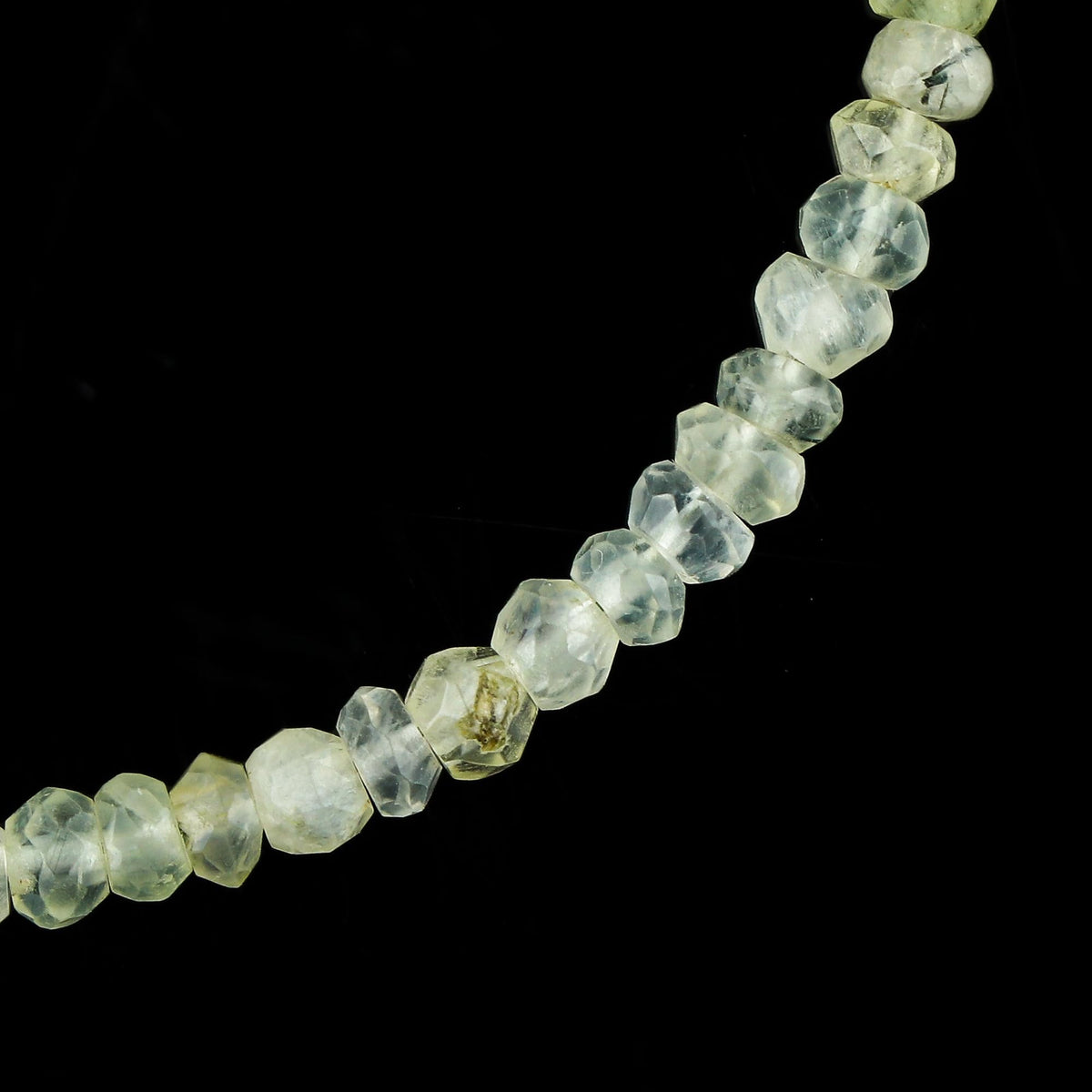 CRYSTALINES Natural Prehnite Gemstone Bracelet, Handmade Jewelry, Healing Crystals, Silver Bracelet, High Grade Stones, Adjustable Chain, Birthday Gift for Women, 8inch