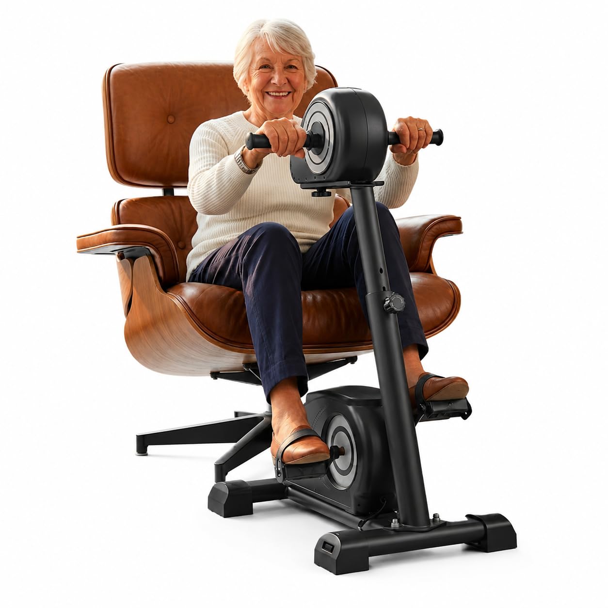 Electric Physical Therapy Exercise Bike for Seniors & Stroke Recovery – Dual Motor Arm & Leg Pedal Exerciser with Adjustable Height, Active/Passive Rehab Trainer for Wheelchair Users