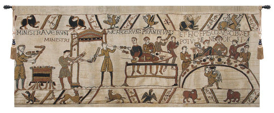 Bayeux Banquet II Belgian Tapestry Wall Hanging - 90 in. x 36 in. Cotton by Charlotte Home Furnishings
