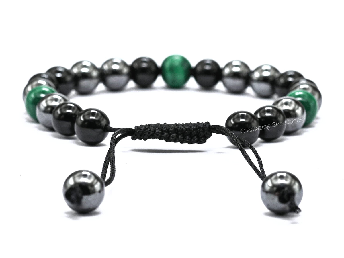 Amazing Gemstone Cancer Fighter Bracelets - Malachite Hematite Black Tourmaline Bracelet Set for Men Women Healing Crystal Gifts for Breast, Lung, Bowel, Prostate Cancer
