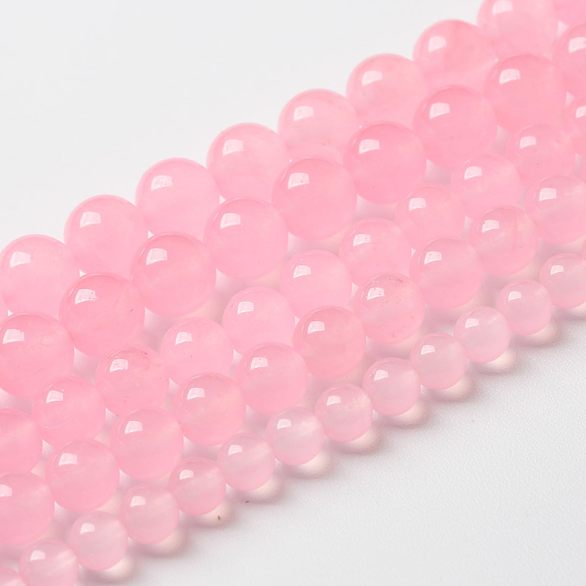 32pcs Natural Light Pink Chalcedony Stone Beads for Jewelry Making - Energy Healing Power Stone - DIY Bracelet Necklace Accessories - 15" (12mm, Light Pink Chalcedony)
