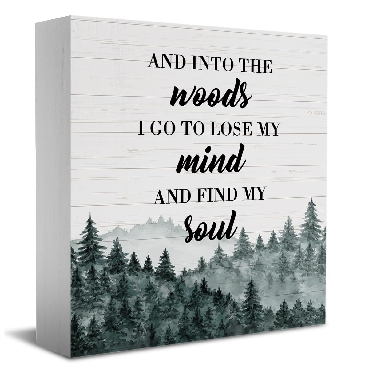 Funny 'Into The Woods I Go To Lose My Mind' Wooden Plaque Box Sign for Home & Table Decor - Camper Accessories