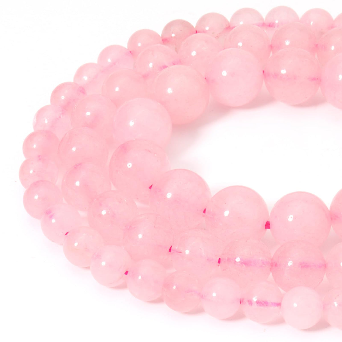 Siomia 60pcs 6mm Natural Rose Quartz Gemstone Beads Energy Healing Crystal Round Loose Stone Beads for Jewelry Making, DIY Bracelets Necklaces