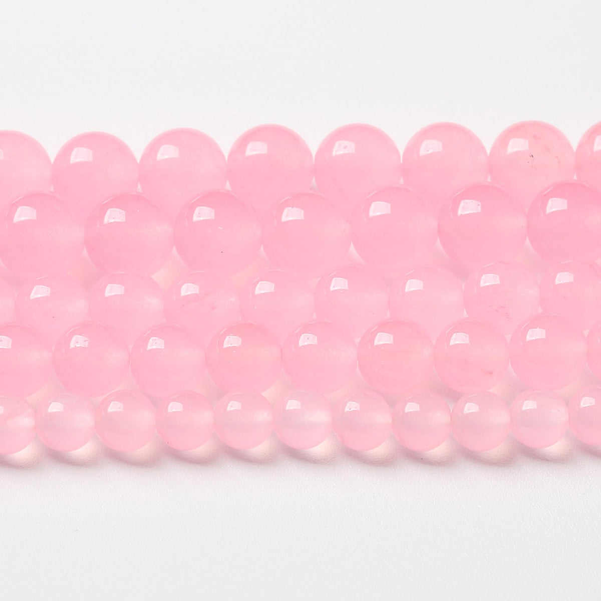 45pcs Natural Light Pink Chalcedony Stone Beads for Jewelry Making - Energy Healing Power Stone Beads - DIY Bracelet Necklace Accessories - 15" (8mm, Light Pink Chalcedony)